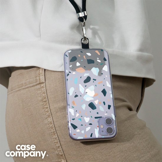Case Company® - Coque Samsung Galaxy A54 avec cordon - Terrazzo N°13 - Coque de téléphone avec cordon Zwart - Protection sur tous les côtés et sur le bord de l'écran
