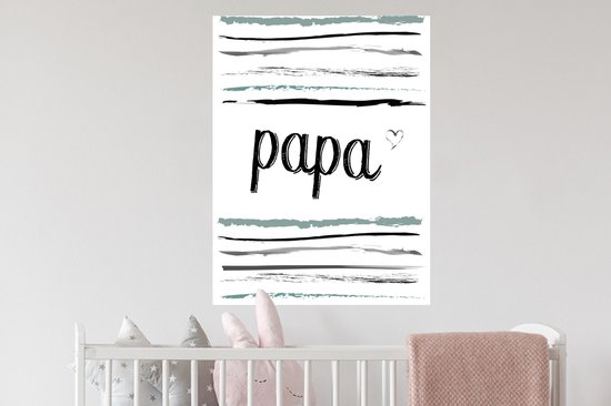 Muurstickers - Sticker Folie - Quotes - Papa - Spreuken - Vader - 60x80 cm - Plakfolie - Muurstickers Kinderkamer - Zelfklevend Behang - Vaderdag cadeautje - Cadeau voor vader en papa - Zelfklevend behangpapier - Stickerfolie