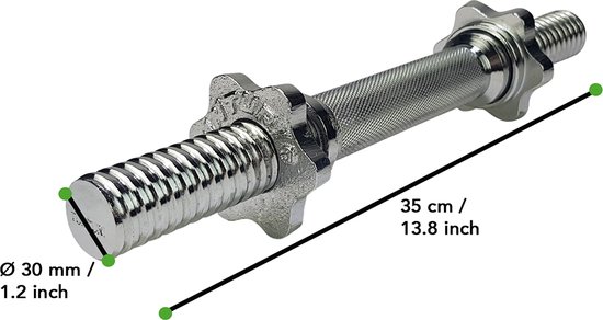 Tunturi Dumbell Gietijzer totaal 10kg - Halterset met schroefsluiting - Dumbbell set - 1 halterstang - 30mm - incl. gratis fitness app
