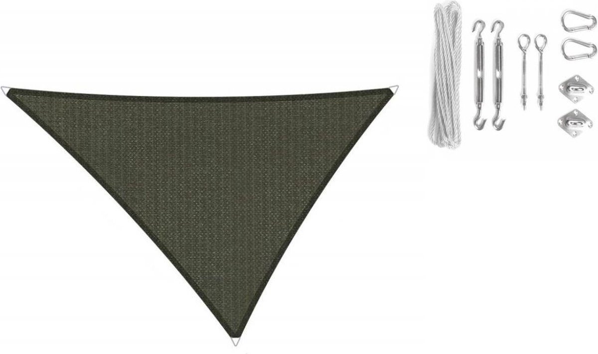 Shadow Comfort driehoek 3,5x4x4,5m Deep Grey met Bevestigingsset