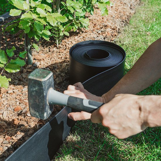 Rori - Borderrand ECO 10 m- Perkrand flexibel - Zwart - 15 cm hoog