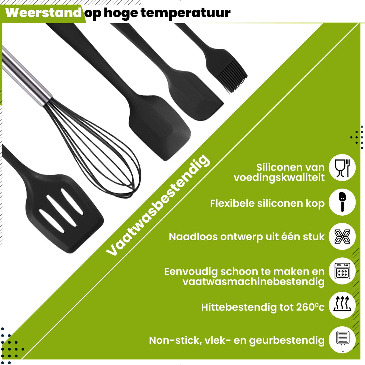 Spatules En Silicone Résistantes à La Chaleur – Sans BPA, Ne Raye Pas Les Poêles | Set De 3 Pour Pâtisserie Et Cuisson - 5