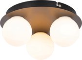 QAZQA cederic - Moderne Plafondlamp - 3 lichts - Ø 23 cm - Zwart - Buitenverlichting