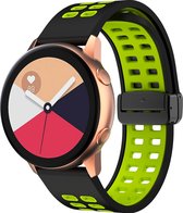 Mobigear - Watch bandje geschikt voor Garmin Approach S12 Bandje Flexibel Siliconen Klemsluiting | Mobigear Two Tone - Zwart / Groen