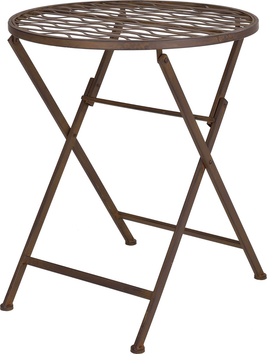 casa.pro Bistro Set Bovino 3-Piece Garden Table with 2 Garden Chairs Folding Garden Set Folding Table with Folding Chairs Balcony Set Black and Natural