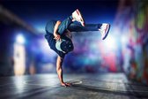 Fotobehang Breakdance Danseres - Vliesbehang - 416 x 254 cm