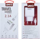 UNIQ Accessory Dual Port 2.1A travel charger - Apple Lightning Wit (CE)