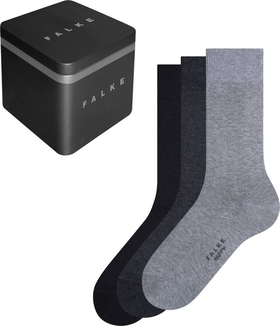FALKE Happy Box 3-Pack cadeau geschenkset katoen multipack sokken heren veelkleurig