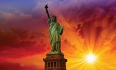 New York Statue Liberty Sunset Photo Wallcovering