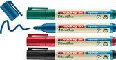 edding 31 EcoLine Marqueur pour chevalets - multi-couleur - étui de 4 stylos - pointe ronde 1,5-3 mm - pour papier ou tableau de conférence - ne déborde pas - ne sèche pas - rechargeable