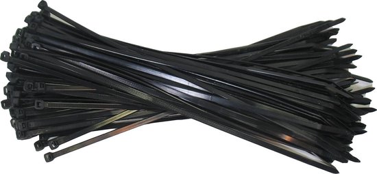 Serre-câble noir 368 mm x 4,8 mm 1x100 pièces + stylo shortpack