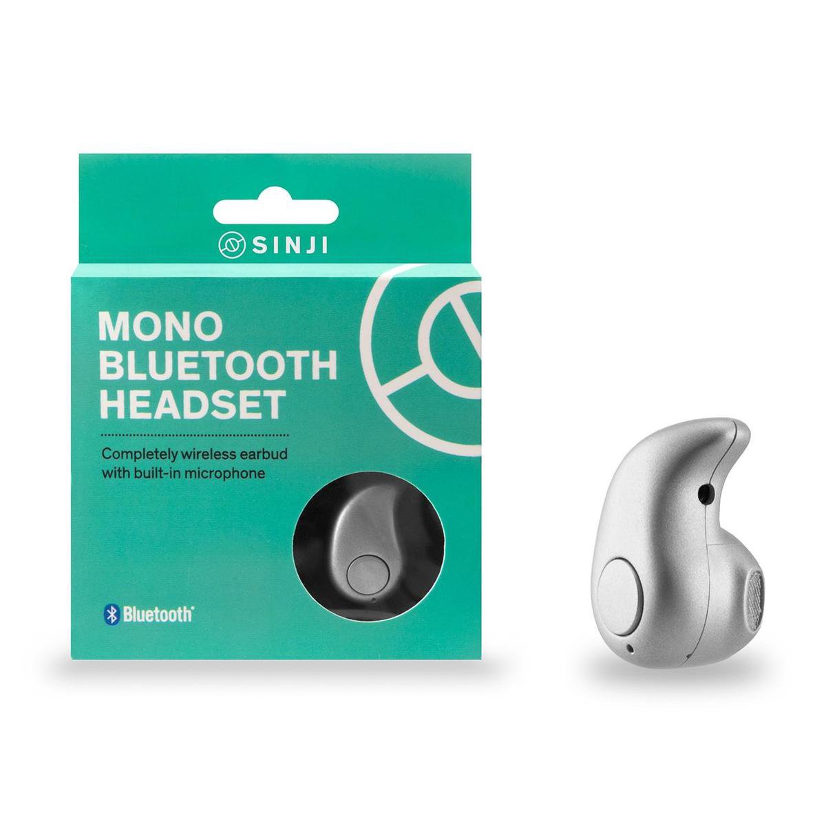 Sinji Bluetooth Headset - Handsfree Bellen - Auto Draadloos Bellen - In-Ear  - Zilver | bol.com