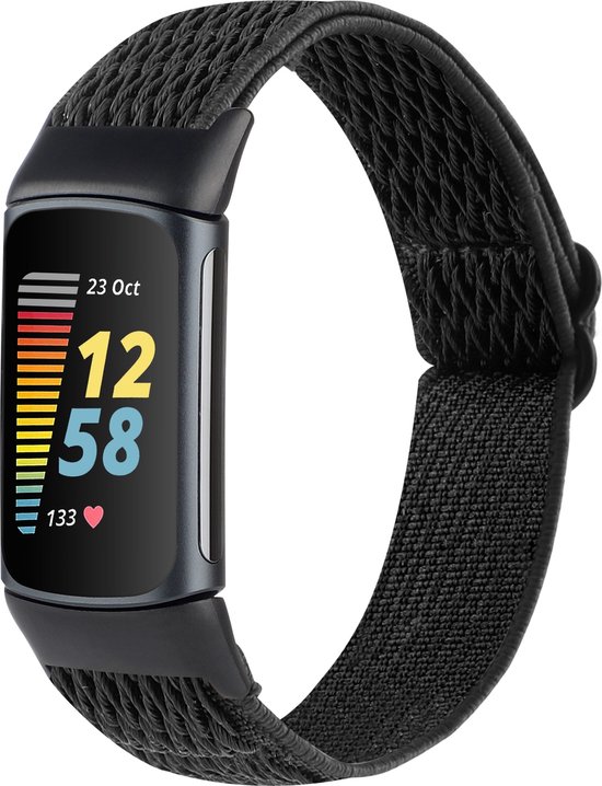 By Qubix Geschikt voor Fitbit Charge 5 Fitbit Charge 6 Elastische solo loop nylon. bol
