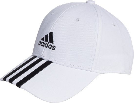adidas Sportswear 3-Stripes Cotton Twill Baseball Cap - Unisex - Wit- Volwassenen (L/XL)