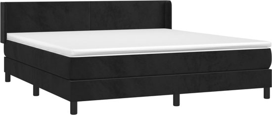 vidaXL-Boxspring-met-matras-fluweel-zwart-160x200-cm