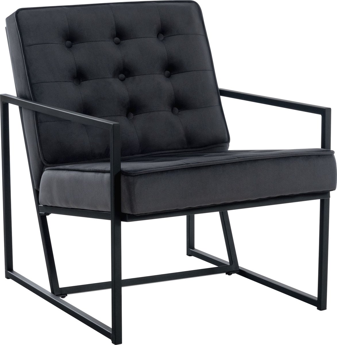 CLP Avon Lounger - Fauteuil - Eetkamerstoel met armleuning - Fluweel - Velvet - grijs