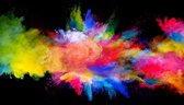Fotobehang - Vlies Behang - Kleurrijke Poeder Explosie - Kunst - 416 x 254 cm