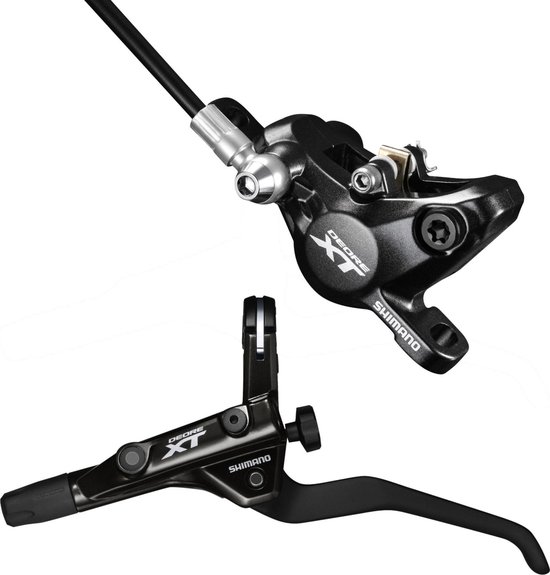 Foto: Shimano schijfremset deore xt bl t8000 br m8000 links voor 3 vinger zwart