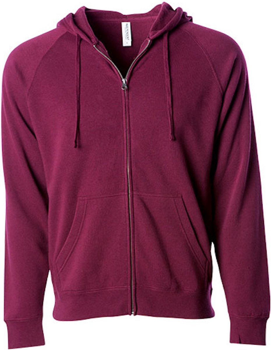 Independent Unisex Midweight Special Blend Raglan Zip Hood NP355 Maroon