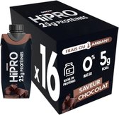Danone HiPro - Chocolade Proteïne Shake - Eiwitshakes - Sportvoeding - Niet Gekoeld - Pre-Workout - 25g Eiwit - Voordeelverpakking 16 x 330ml
