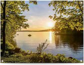 Affiche de jardin Paysages Coucher de soleil sur le lac 60x80 cm Toile - Reinders