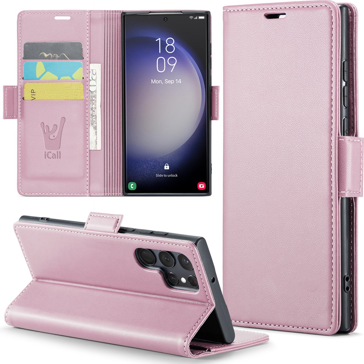 Hoesje geschikt voor Samsung Galaxy S22 Ultra - HyperCase Book Cover Kunstleer Rose