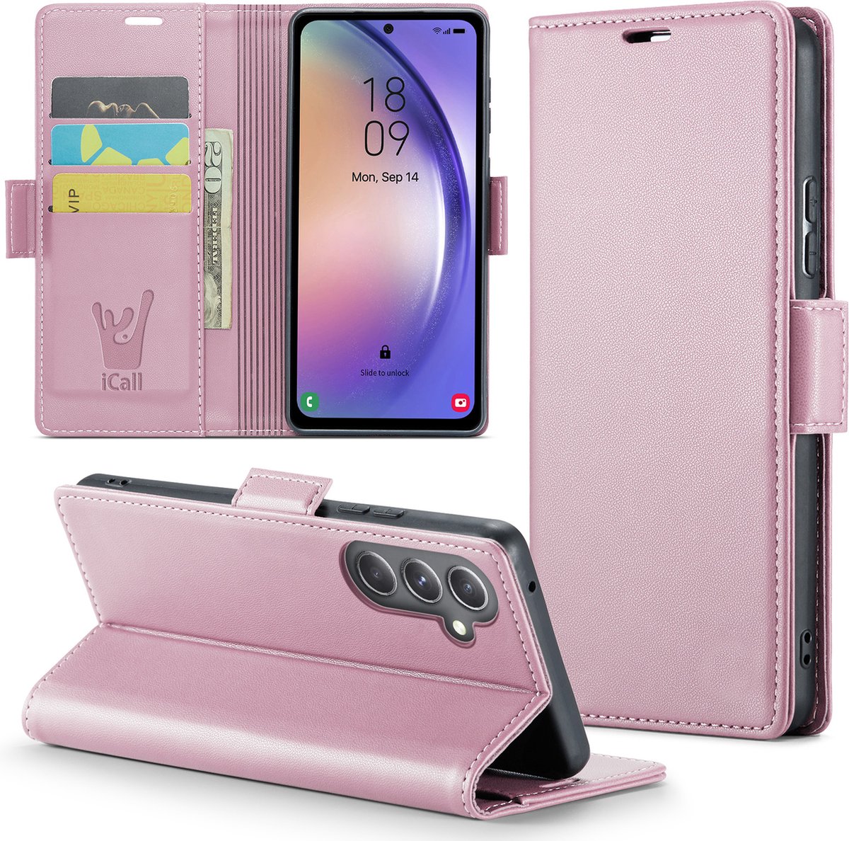 Hoesje geschikt voor Samsung Galaxy A54 - HyperCase Book Cover Kunstleer Rose