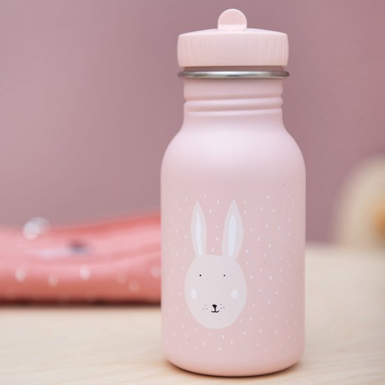 Trixie Drinkfles - Mrs. Rabbit - RVS Waterfles voor kinderen - 350ml - Lekvrije Fles - Roze