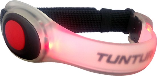Tunturi Hardloop verlichting Armband - LED verlichting voor om je armen - Hardlopen - Hardloop lampjes - Water resistant - Inclusief batterijen - Kleur: Rood - Tunturi