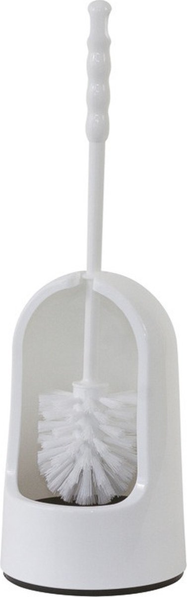 Betra WC-borstel/toiletborstel in houder - wit - kunststof - 14 x 40 cm