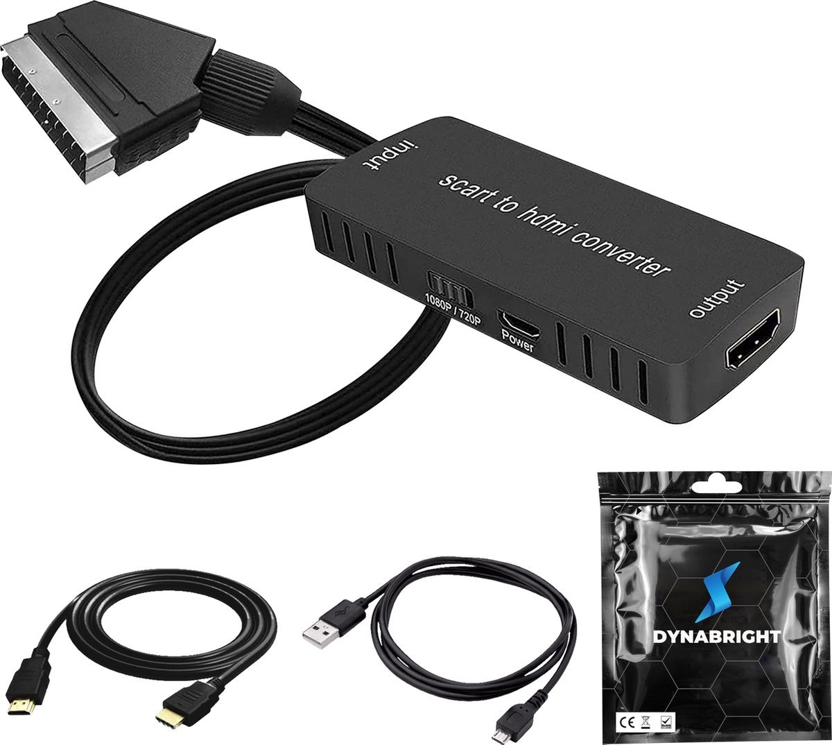 CONVERTISSEUR ADAPTATEUR PRISE Péritel SCART vers port HDMI 1080P