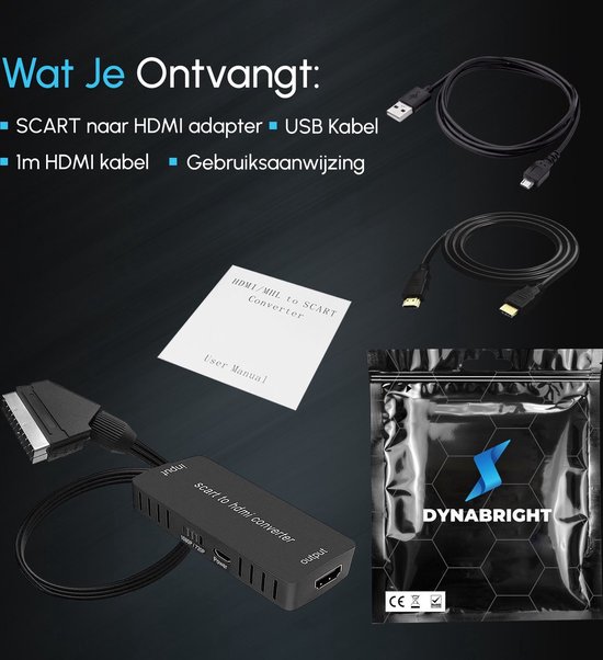 Câble Péritel Vers HDMI Convertisseur 1080p Audio Vidéo Pour TV VHS DVD - Sporgo