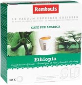 Rombouts koffiepads voor espresso, Mokka Sidamo d'Ethiopie, pak van 12 stuks