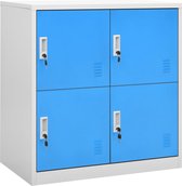 vidaXL - Lockerkast - 90x45x92,5 - cm - staal - lichtgrijs - en - blauw