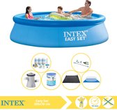 Intex Easy Set Zwembad - Opblaaszwembad - 305x76 cm - Inclusief Onderhoudspakket, Zwembadpomp, Filter, Grondzeil, Stofzuiger en Solar Mat