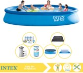 Intex Easy Set Zwembad - Opblaaszwembad - 457x84 cm - Inclusief Afdekzeil, Onderhoudspakket, Filter, Grondzeil en Solar Mat