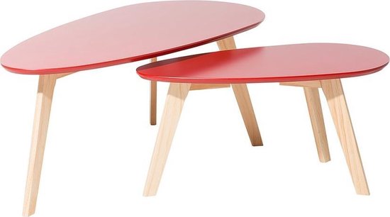 Beliani FLY II - Salontafel - Rood - MDF | bol.com