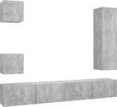 vidaXL - 5-delige - Tv-meubelset - spaanplaat - betongrijs