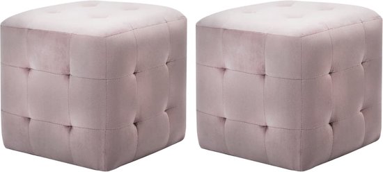 vidaXL-Nachtkastjes-2-st-30x30x30-cm-fluweel-roze