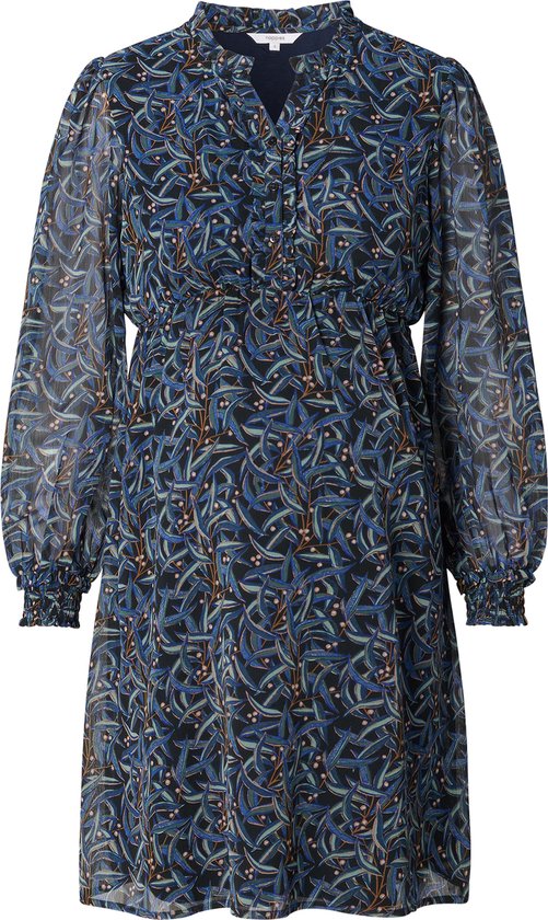 Robe Allaitement Noppies Foshan - Manches Longues - Imprimé Olive - Taille Élastique - 100% Polyester - Allaitement Discret