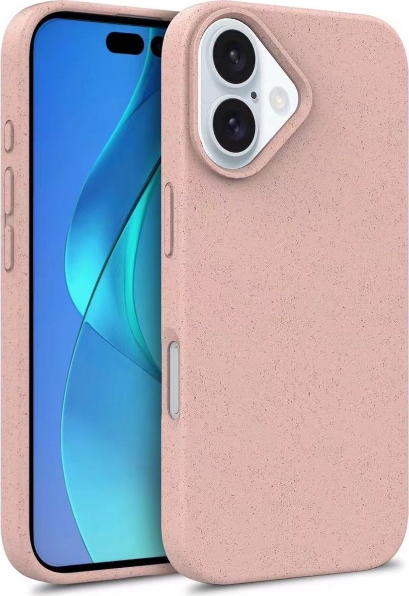 Mobigear Hoesje geschikt voor Apple iPhone 16 Plus Telefoonhoesje Eco Friendly | Mobigear Bio Backcover | iPhone 16 Plus Case | Back Cover - Roze