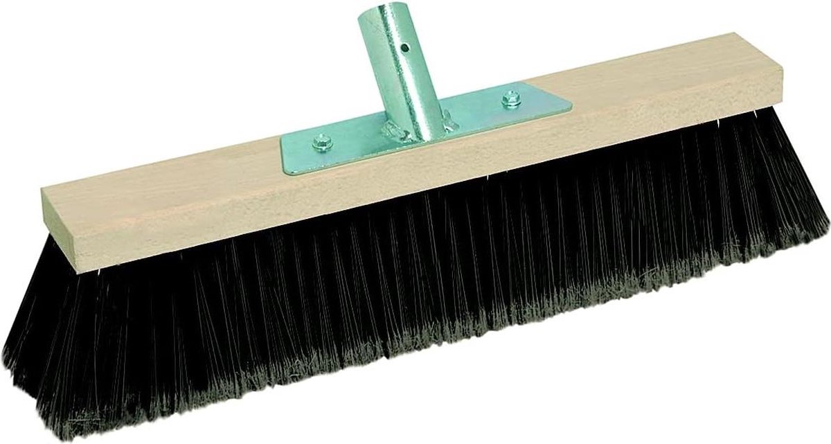 Goedkoopste Bezem Industriële houten bezem met borstelharen - 40 cm