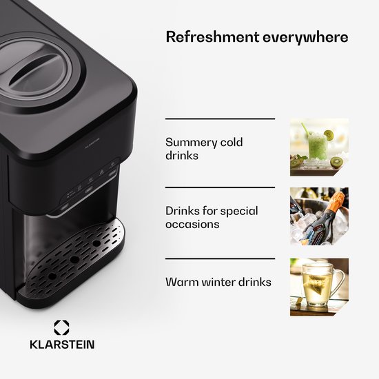 Klarstein IJsblokjesmachine Aqueous 3-in-1 - Zwart,3L 43 cm - voor Bar voor Thuis - Waterreservoir - voor Keuken - Display - Ice Maker Ice Cube Maker IJsmaker IJsblokjesmaker Eismaschine - voor Feest van Klarstein — afbeelding 3