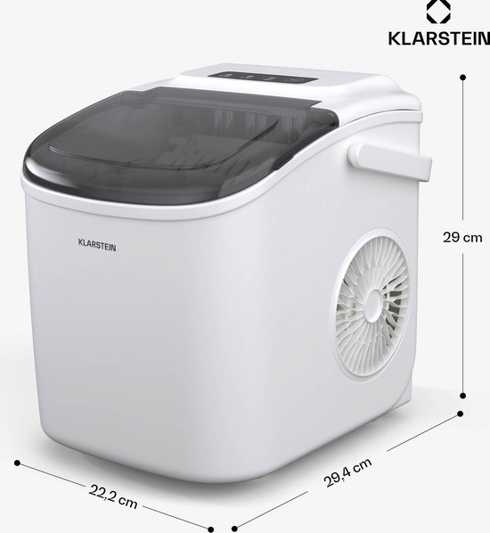 Klarstein ijsblokjesmachine - 12 kg/24 uur, 2 maten, 1,3 liter watertank, LED-display, transparant deksel, draagbaar, ijsblokjesmachine voor feestjes/tuinfeesten - voor Bar - IJsschep - Mobiel - Ice Maker - Ice Cube Maker - IJsmaker van Klarstein — afbeelding 2