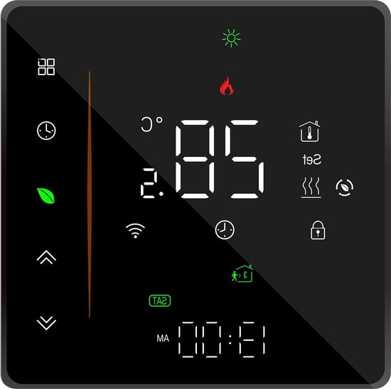 Docooler Intelligente wifi-thermostaat, temperatuurregelaar, programmeerbare knop, wekelijks, mobiele app, spraakbediening, compatibel met Alexa/Google Home, voor water/gasketel 5 A
