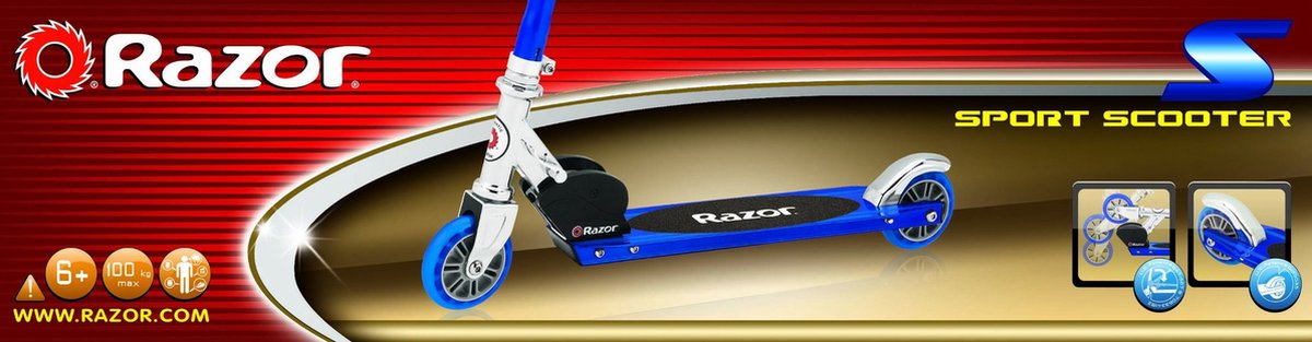Razor S Sport - Step - Blauw - Opvouwbaar - Kleine Wielen 98 mm - Voor Kinderen - Tot 100 kg - Vanaf 6 jaar — afbeelding 5
