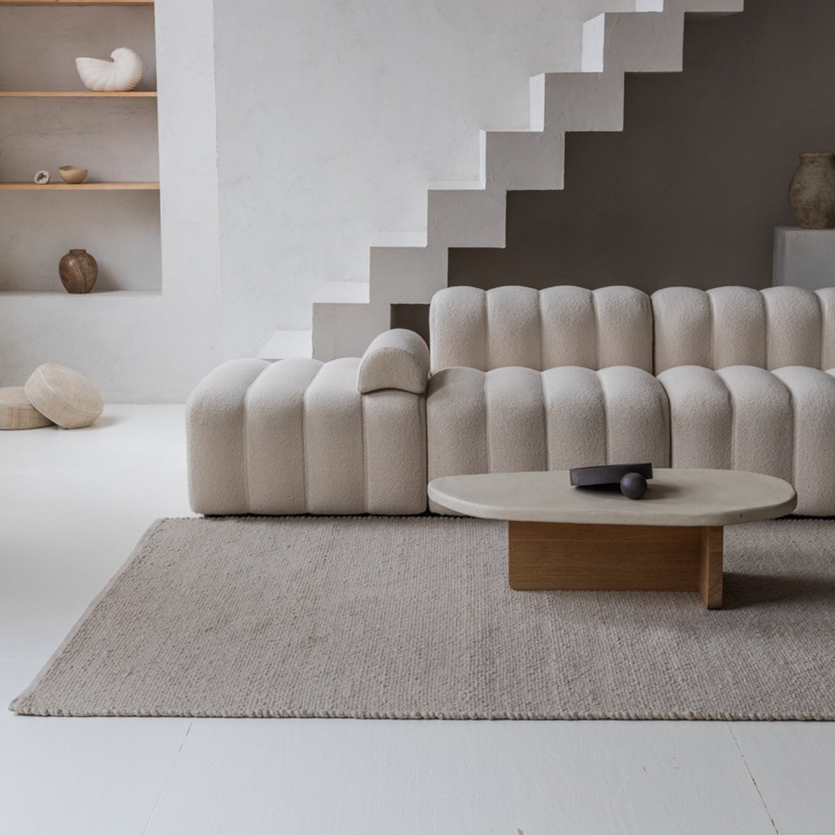 Carpet Studio Barley Wool Vloerkleed - 140x200 cm - Laagpolig Tapijt Woonkamer en Slaapkamer - Kleed Crème