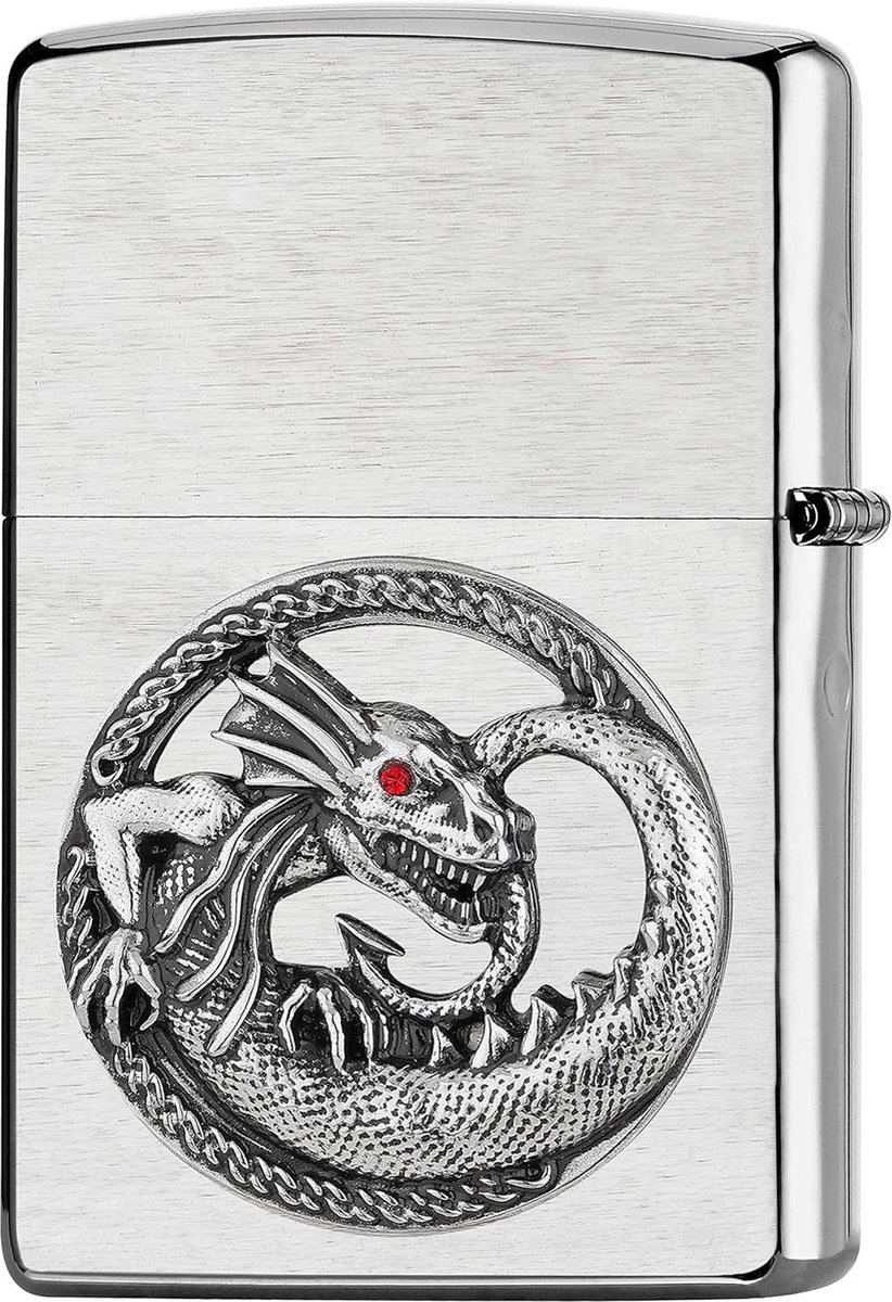 Goedkoopste Chrome Brushed Stormaansteker - Navulbaar - Hoogwaardige Geschenkdoos - Zilver