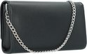 Zwarte Valentino Bags clutch met zilveren kettingband.