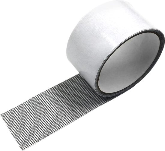 Foto: Raamscherm reparatie kit tape waterdichte scherm patch zelfklevende glasvezel tape 3 rol 5 cm x 2 m voor deur raam tranen gaten zwart raamscherm